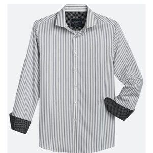 Egara Slim Fit Sport Shirt Black XL Men's Casual Button-Down Modern Fit